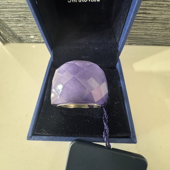 Swarovski Nirvana Flash Purple Lavender Ring NWT EU 60 Size US 9 - Picture 13 of 14